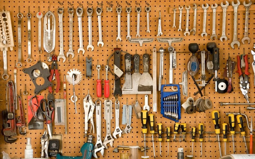 Pegboard storage solutions for the garage
